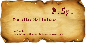 Mersits Szilviusz névjegykártya
